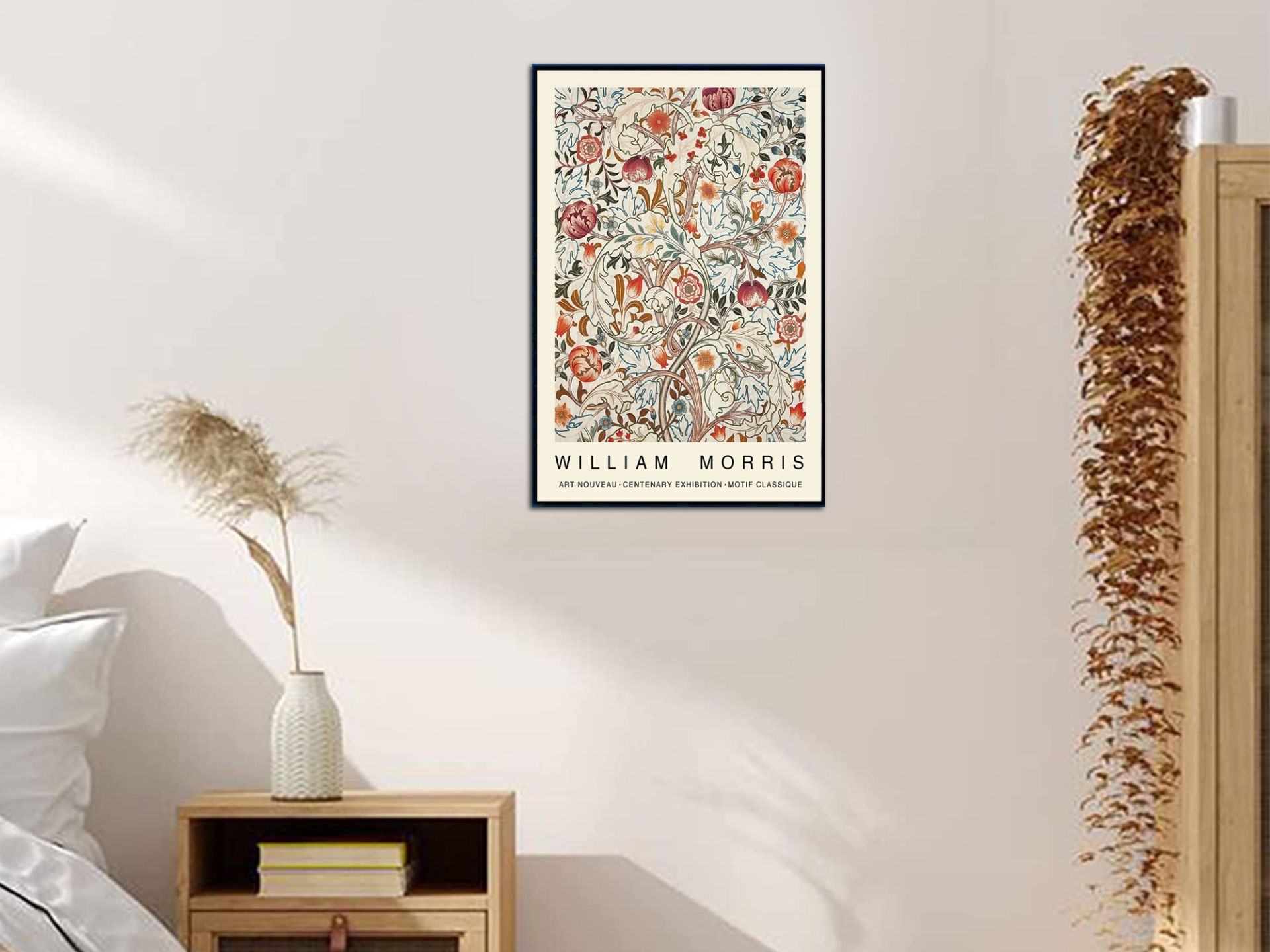 Vintage Flowers By William Morris Frameless Canvas Print Wall Art