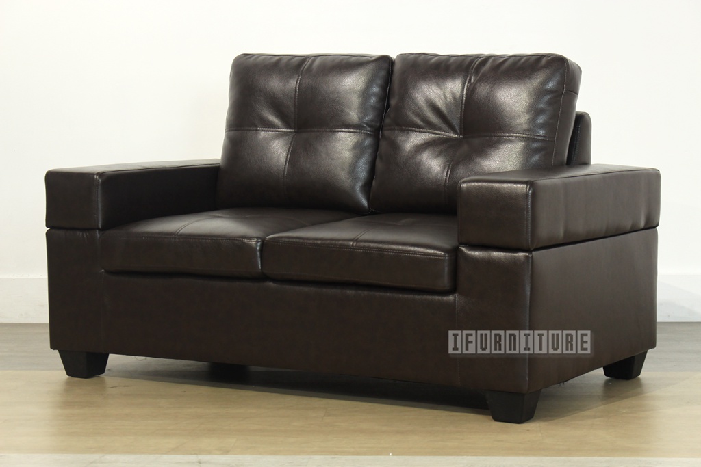 Floor Model Clearance Honiton Seater Sofa In Dark Brown Air Leather