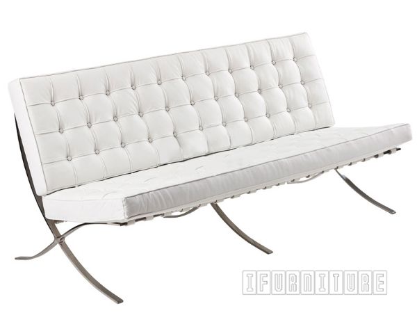 Picture of BARCELONA 3 Seater Sofa *Italian Leather- White