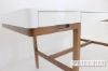 Picture of ARCTIC 165 High Gloss Solid Ash Wood Office Desk with 3 Drawers