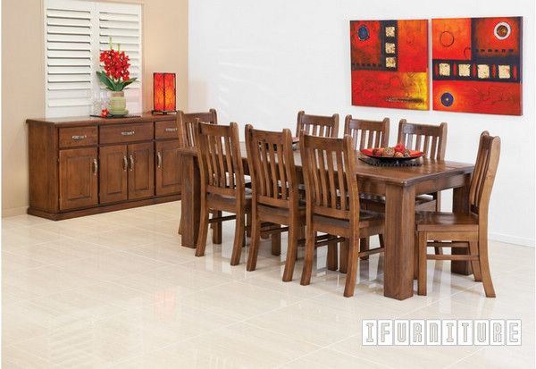 Picture of FEDERATION Rustic Dining Set Series - 2.1M Table (9PC)