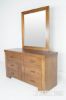 Picture of ARMIDALE Tasmania Oak 6 Drawer Dressing Table with Mirror