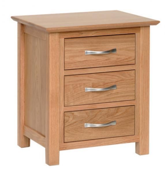 Picture of NEWLAND Solid Oak 3 Drawer Bedside Table