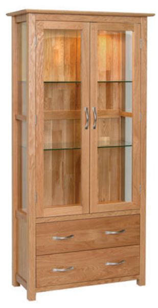 Newland Solid Oak Display Cabinet 7112