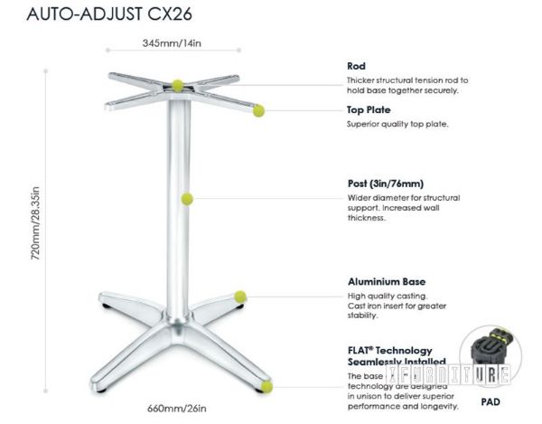 Picture of CX26 FLATTECH Auto Adjust Table Base 