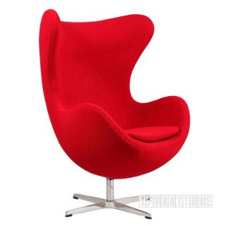 Picture of EGG Chair Replica *Fiber Glass & Wool - Egg Chair in Red color