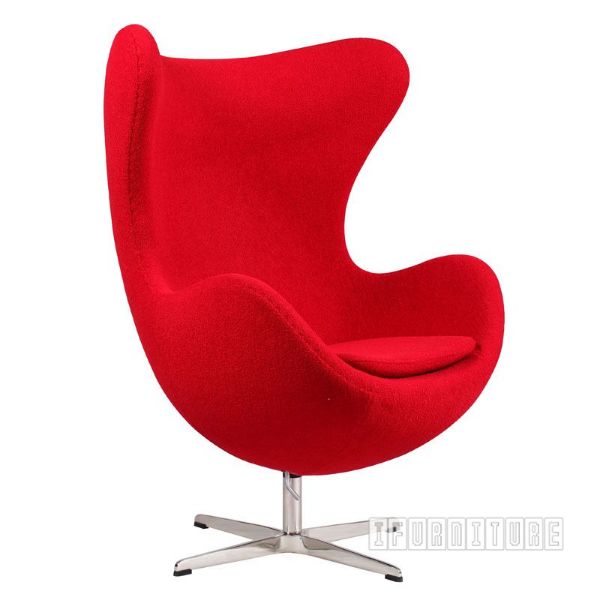 Picture of EGG Chair Replica *Fiber Glass & Wool - Chair and Ottoman in Red color