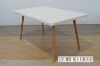 Picture of MADRID White Gloss Dining Table with Beech Legs