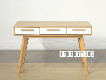 Picture of AMALFI 3Drawer Writing Desk *Solid Oak Legs