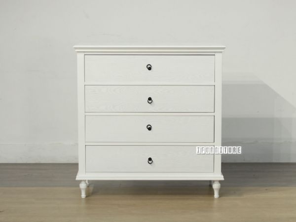 Picture of CAROLINE Ash Veneer 4 Drawer Tallboy (White)