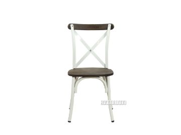 Picture of HANOVER Metal Cross Back Chair (Solid Elm Seat) - White