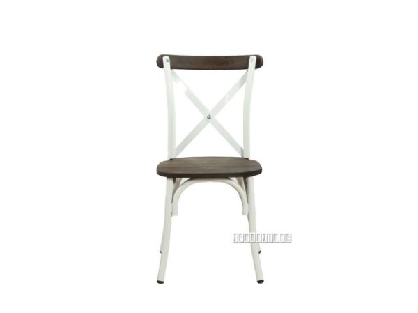 Picture of HANOVER Metal Cross Back Chair (Solid Elm Seat) - White