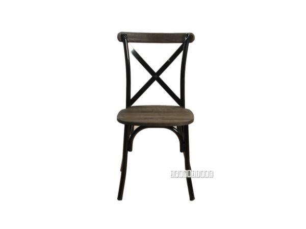 Picture of HANOVER Metal Cross Back Chair (Solid Elm Seat) - Black