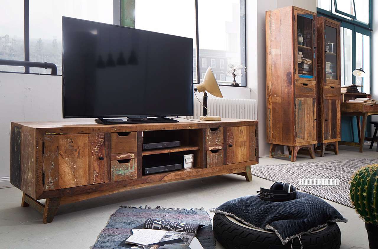 MALMO Solid Recycled Wood 180 TV Unit