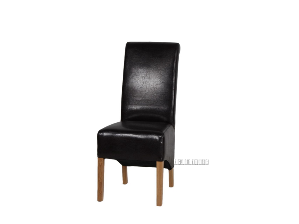 RIVERLAND Upholstery Dining Chair in Black/Brown *Solid Oak
