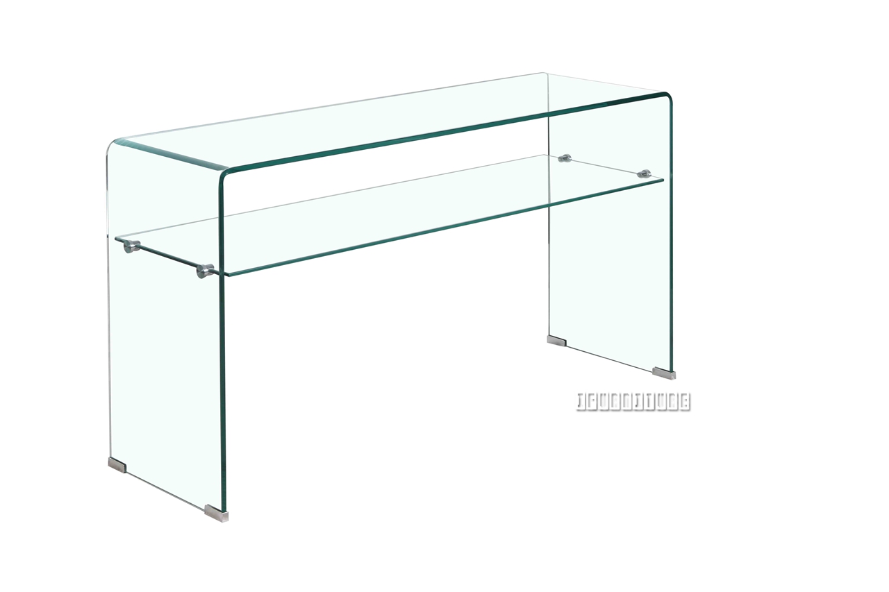 MURANO Bent Glass Hall Table with Shelf