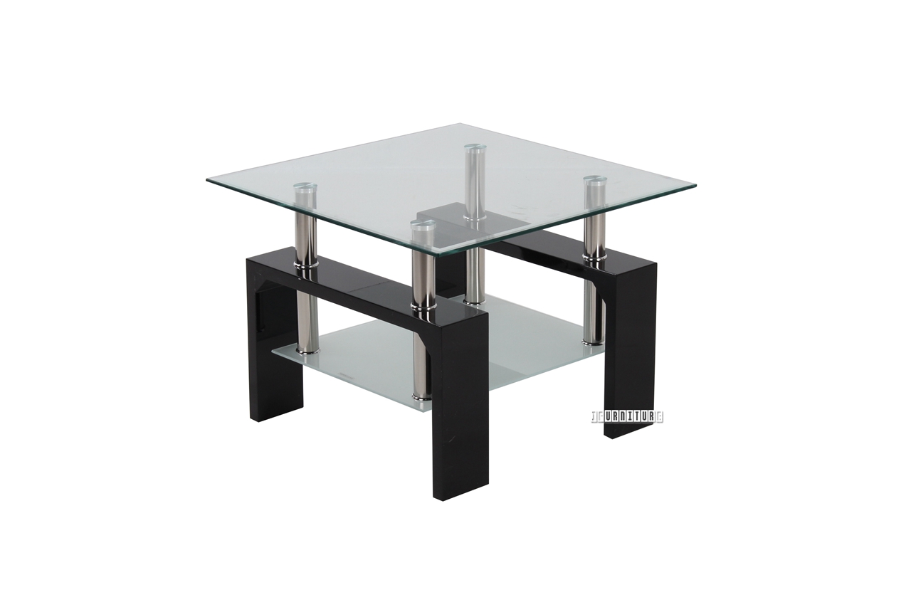 HORIZON Glass Side Table (Black)