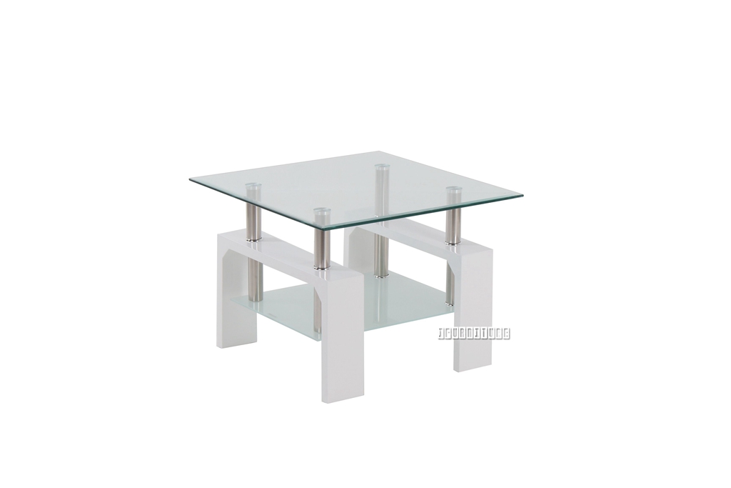 HORIZON Glass Side Table (White)