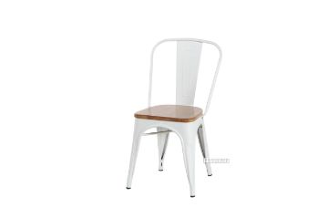 Picture of TOLIX Replica Dining Chair with Solid Ash Seat * White