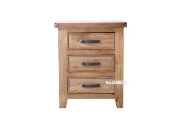 Picture of FRANCO 3-Drawer Solid NZ Pine Wood Bedside Table