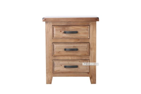 Picture of FRANCO 3-Drawer Solid NZ Pine Wood Bedside Table