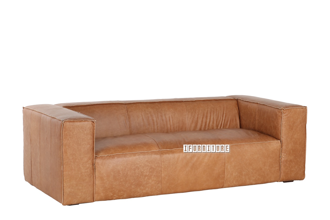 ATLANTA Full Top Grain Leather Sofa (Brown)