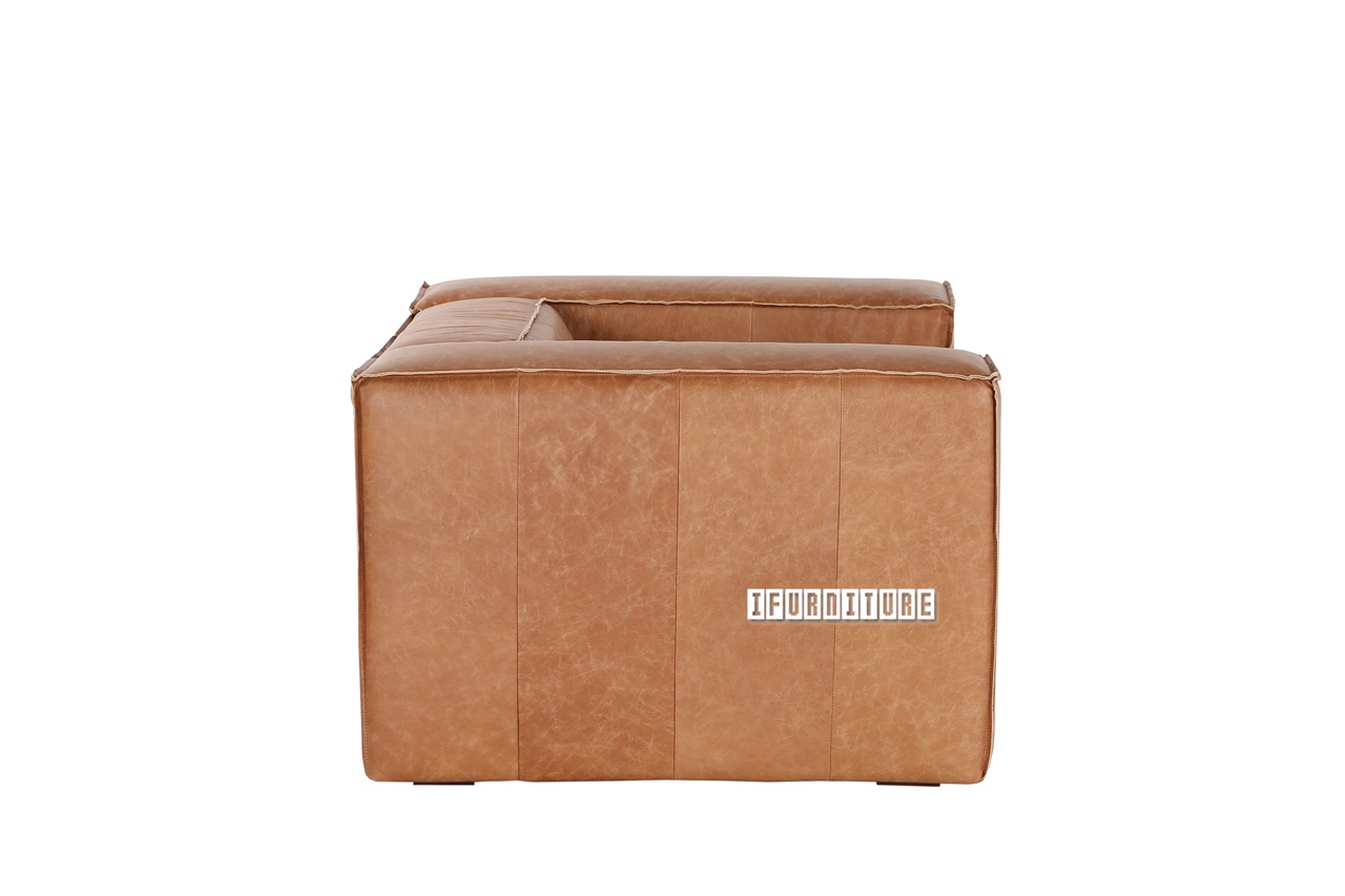 ATLANTA Full Top Grain Leather Sofa (Brown)