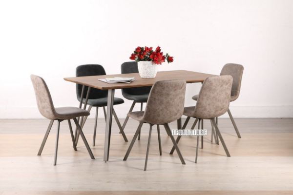 Picture of PLAZA 7PC 160 Dining Set (Brown)