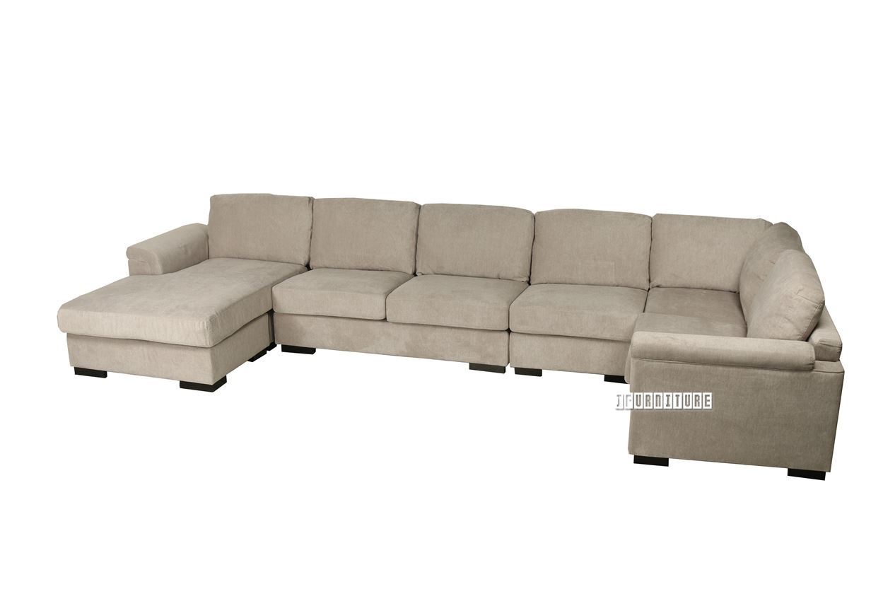 Bolton 6 Seater Reversible Sectional Modular Sofa Light Grey