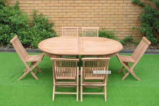 Picture of BALI 9PC Solid Teak Oval Dining Set - 1.6M - 2.4M Table