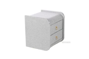 Picture of MARSH Fabric Bedside Table (Grey)