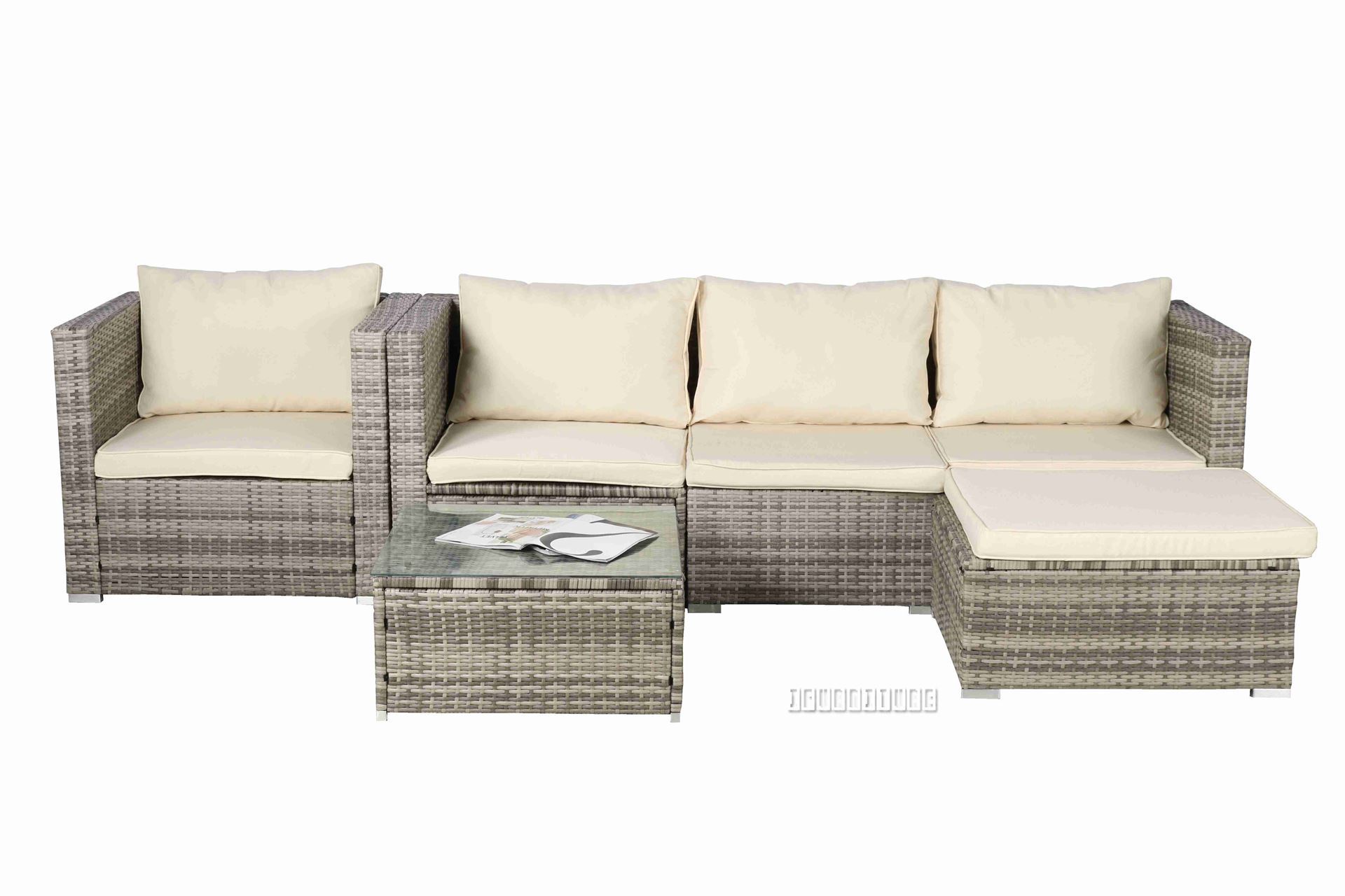 WHATIPU Modular Rattan Outdoor Sofa Set