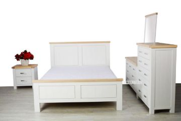 Picture of SICILY 4PC/5PC/6PC Solid Wood with Ash Top Bedroom Combo in Queen/King Size
