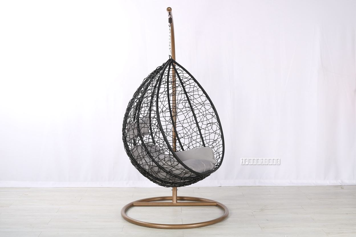 ALBURY Rattan Hanging Egg Chair *Black