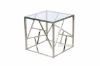 Picture of LELLA Square Clear Glass Side Table (Silver)