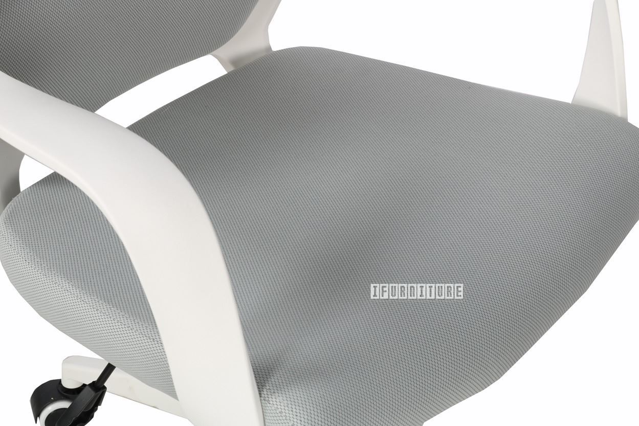 SUTTON Medium Back Office Chair *White Frame with Grey Fabric