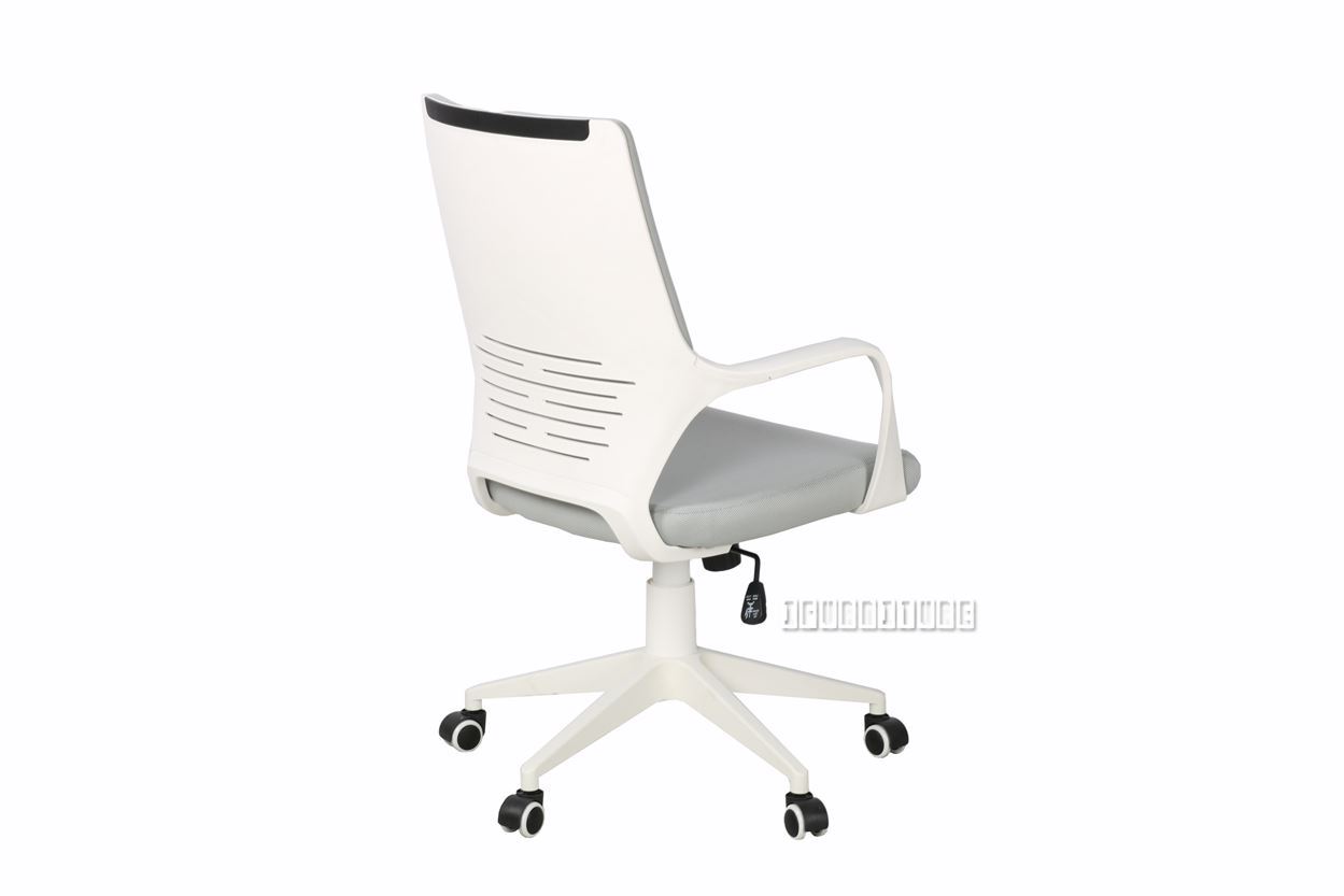 SUTTON Medium Back Office Chair *White Frame with Grey Fabric