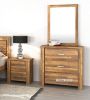 Picture of SARA 3-Drawer Solid Acacia Wood Dresser with Mirror