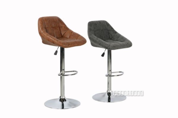 Picture of Raffles Adjustable Swivel Gas Lift Bar Stool (Brown/Grey)