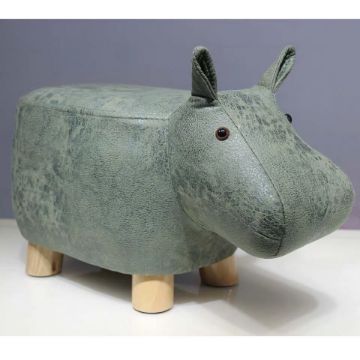 Picture of ANIMAL Hardwood Green Hippo Ottoman