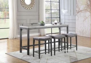 Picture of OXFORD 4PC Bar Set - 193cm Table + 3 Stools