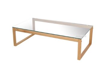 Picture of Paris Rectangular Glass Coffee Table *Solid Oak Legs