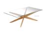 Picture of Paris Cross Legs Rectangular Glass Coffee Table *Solid Oak Legs