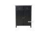 Picture of METRO 2 Door 2 Drawer Solid Pine Wood Shoe Cabinet (Black)