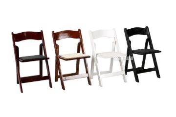 Picture of RETREAT Foldable Dining Chair - Dark Brown Chair with Black PU Seat