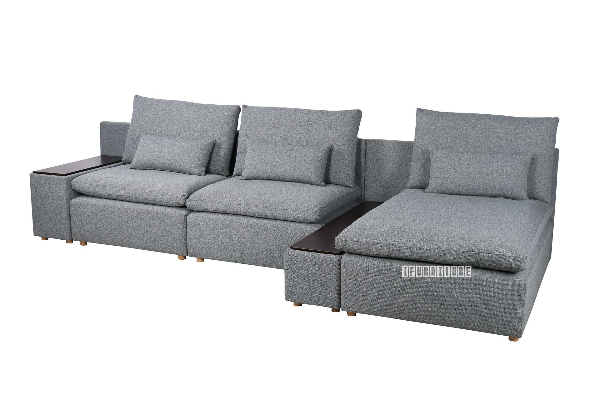 MEMPHIS Modular Feather Filled Sofa (Dark Grey)