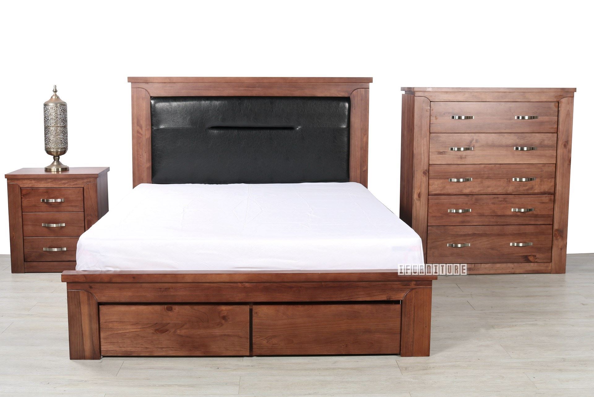 Serena Queen/Super King Size Bed With Storage *Solid NZ Pine