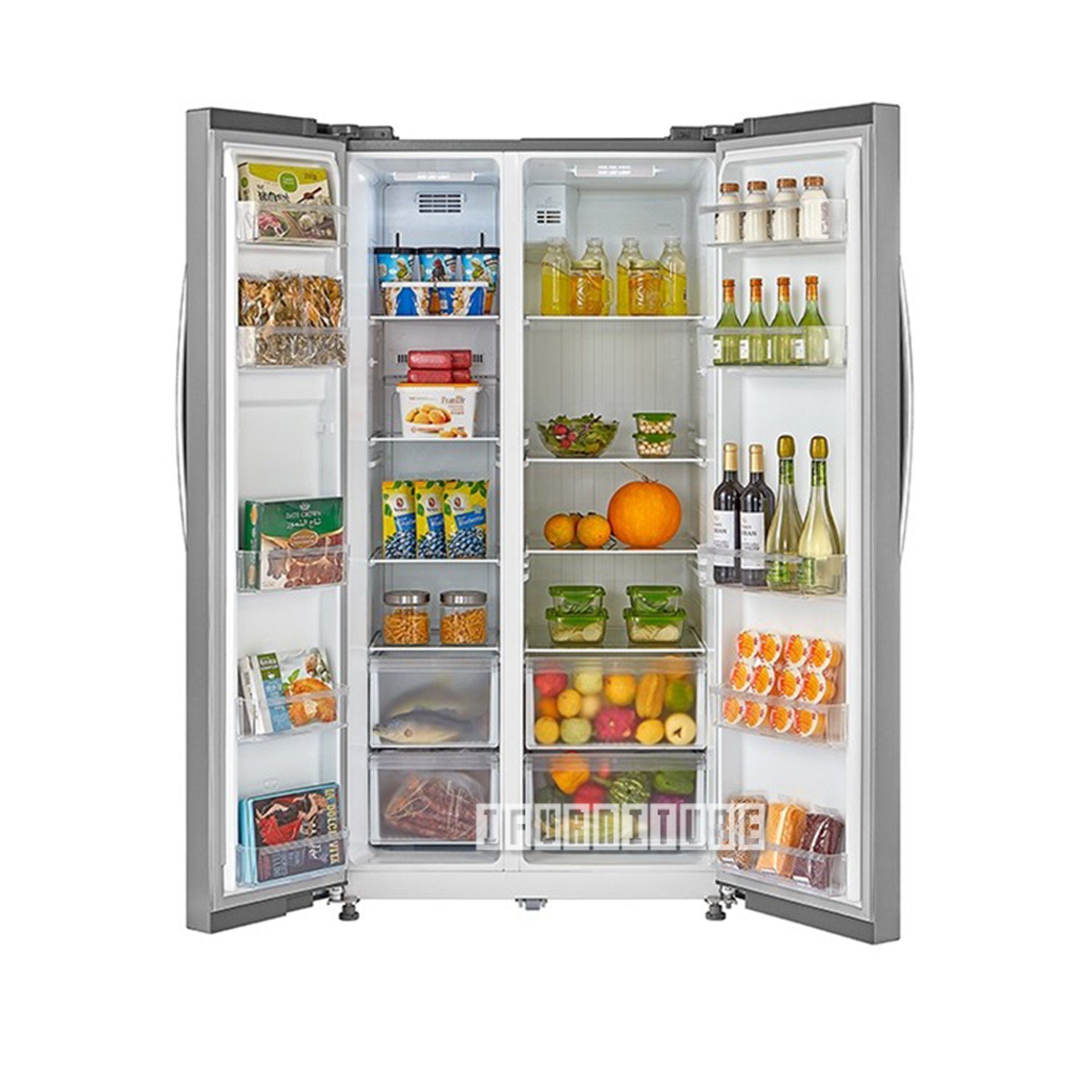 Midea 584L Fridge Freezer Black Glass JHSBSINV584BK