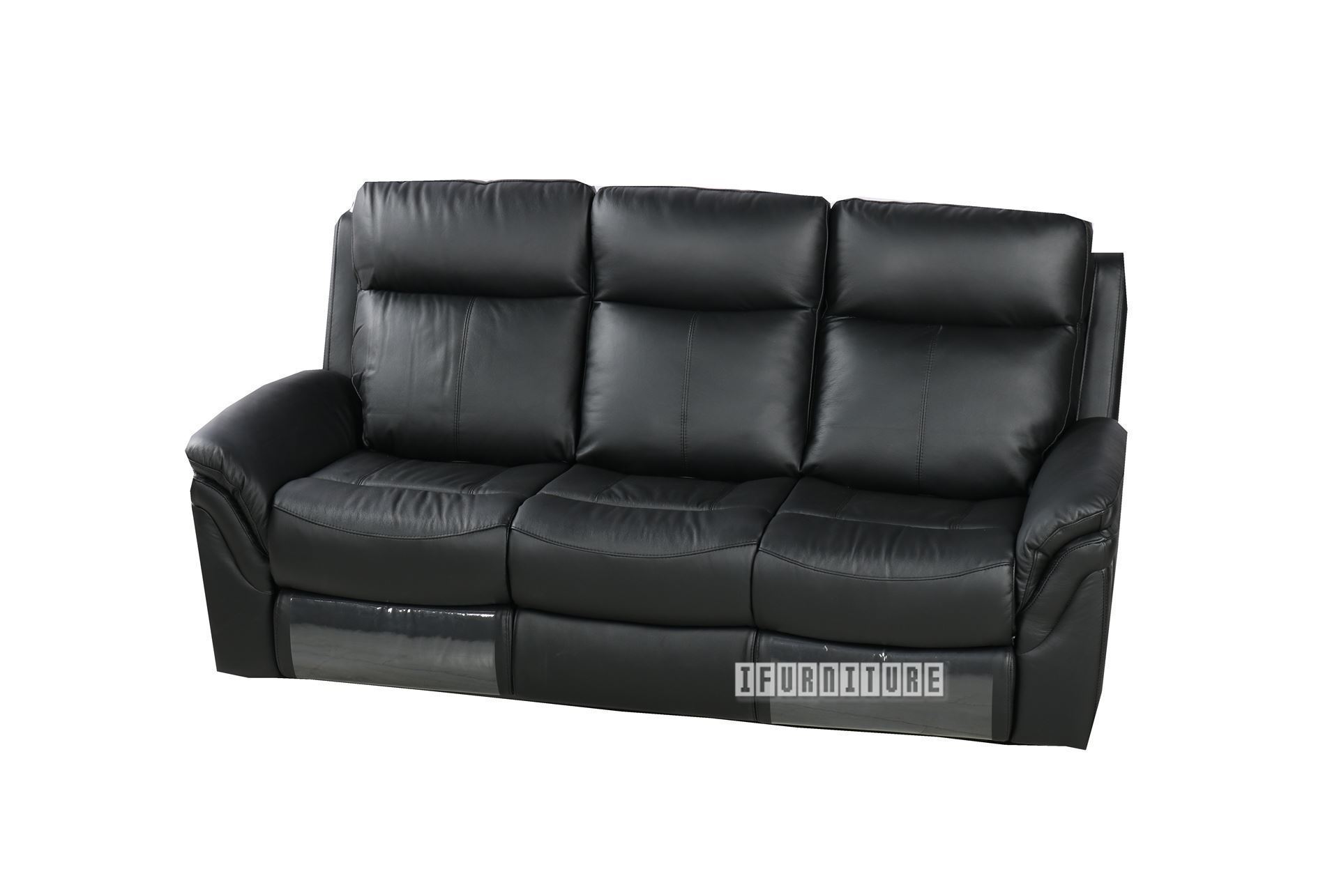 charcoal genuine leather reclining sofa