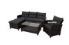 Picture of AURORA Rattan Outdoor Sofa + Coffee Table Set (Black)